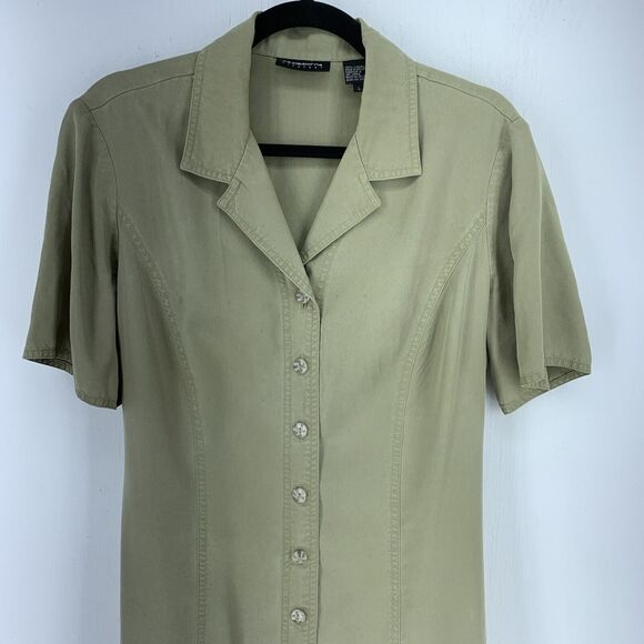 Vtg Liz Claiborne Womens Large Shirt Dress School Girl Norm Geek 90’s Y2K Mom - Picture 3 of 8